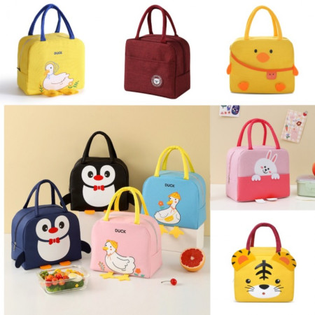 오리 토끼 어린이 도시락 보온 가방